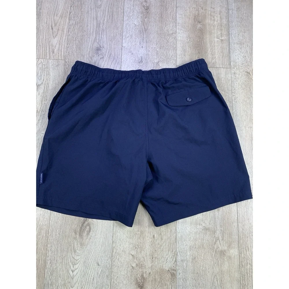 Nautica Navy Blue Mesh Lined Swim‎ Trunks Men's XL Drawstring Closure #TR0404